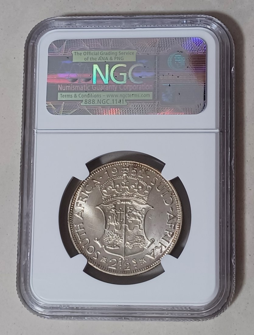  1952 South Africa PROOF 50% Silver George VI Half Crown 2½ Shillings 2½S NGC PF65 MINTAGE 16,OOO   
