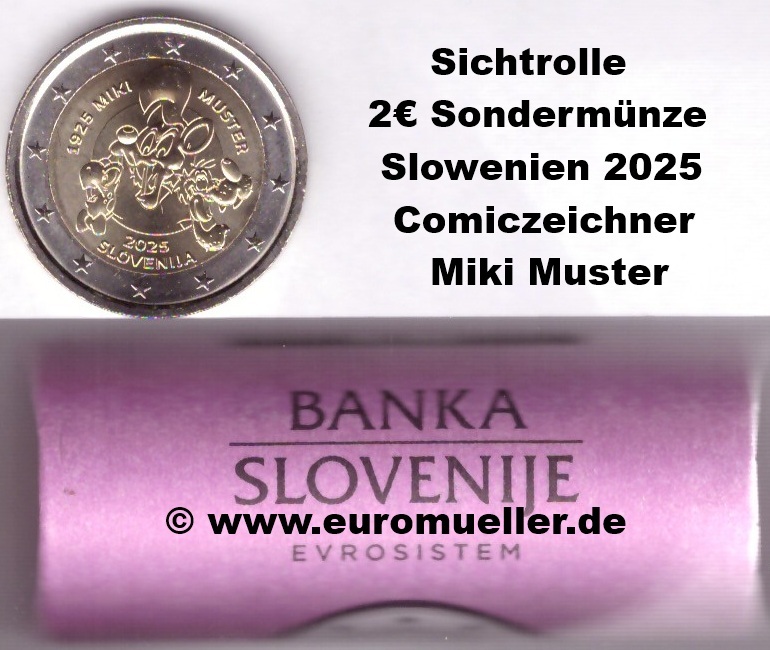 Slowenien Rolle...2 Euro Sondermünze 2025...M. Muster   