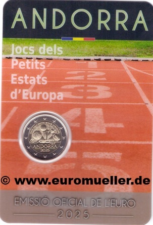 Andorra ...2 Euro Gedenkmünze 2025...Spiele Kleinstaaten...bu...Coincard   