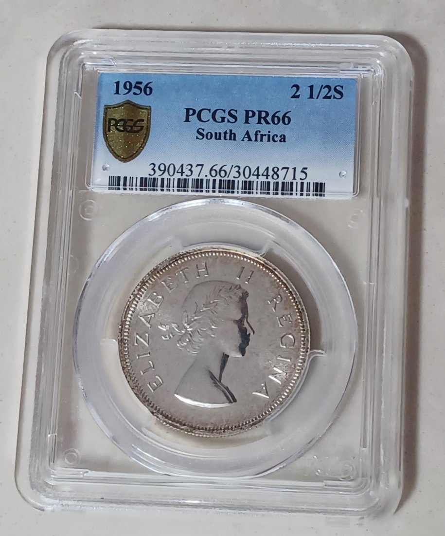 1956 South Africa PROOF Elizabeth II Half Crown 2½ Shillings 2½S PCGS PR66 MINTAGE 1,700 2ND HIGHEST
