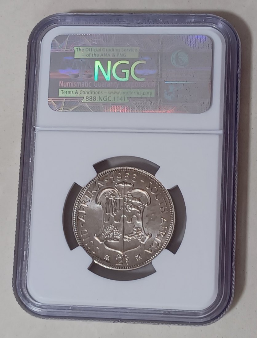  1953 South Africa PROOF 50% Silver Elizabeth II 2 Shillings 2S NGC PF66 MINTAGE 5,000   