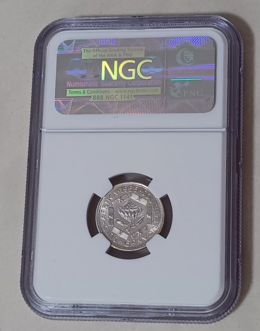  VERY RARE 1955 South Africa PROOF Elizabeth II Six Pence 6P NGC PF64 MINTAGE 2,850 50% Silver   