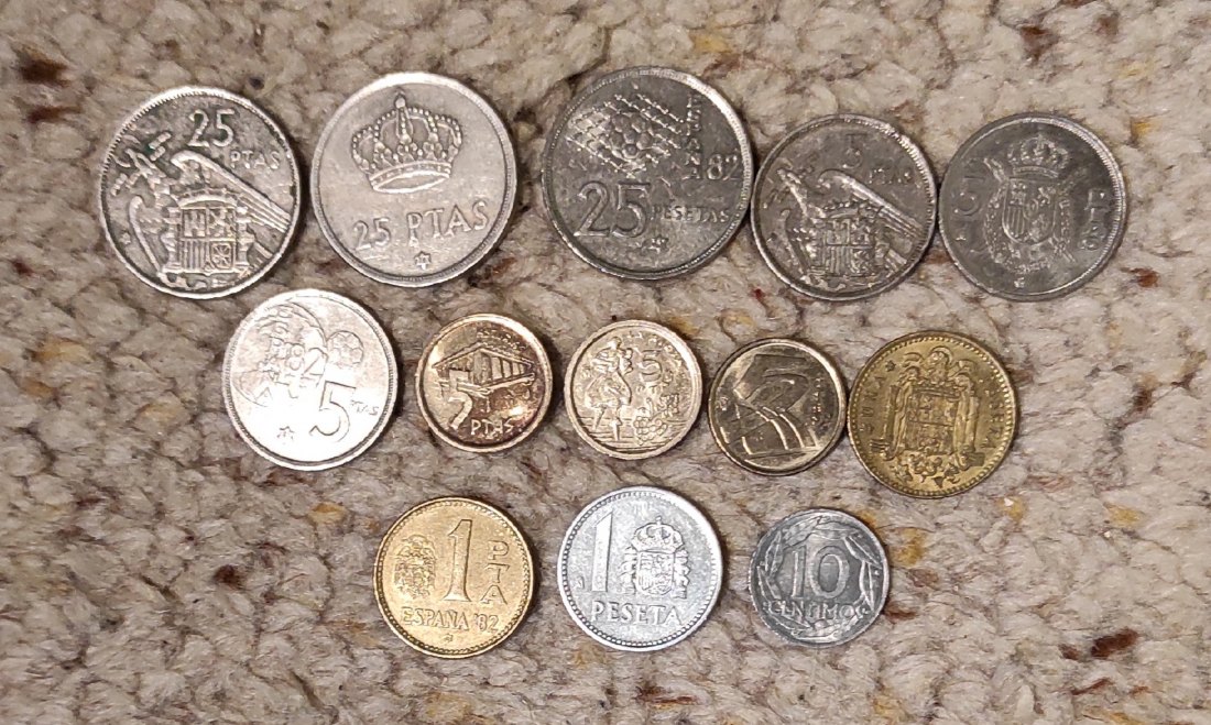  Set 7:13 verschiedene Münzen aus Spanien   