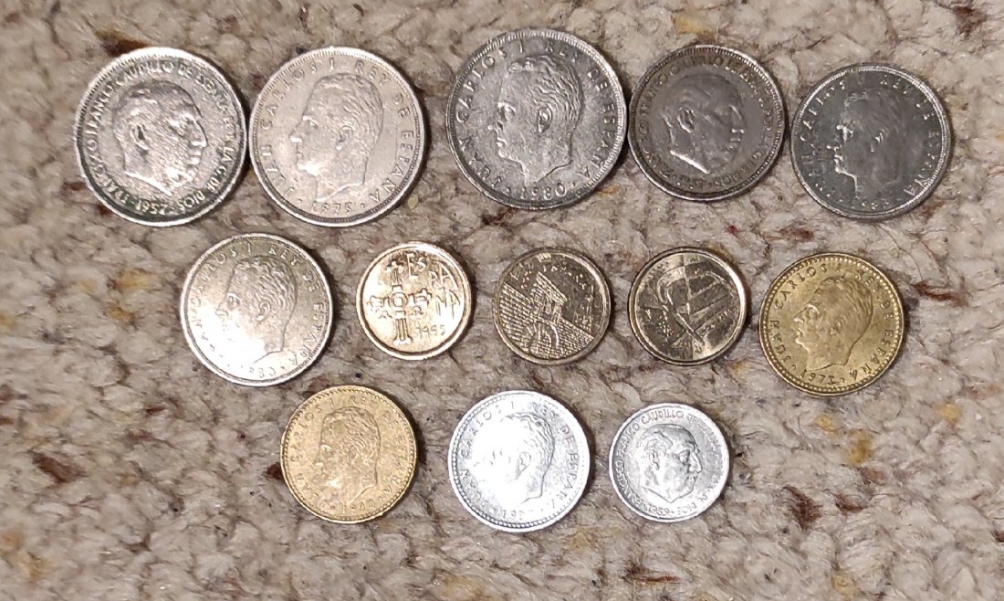  Set 7:13 verschiedene Münzen aus Spanien   