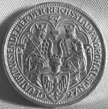  Weimar, 3 Mark 1927 A, Nordhausen, J 327   