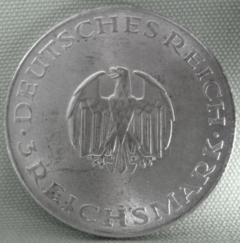  Weimar, 3 Mark 1929 A, Lessing, J 335   