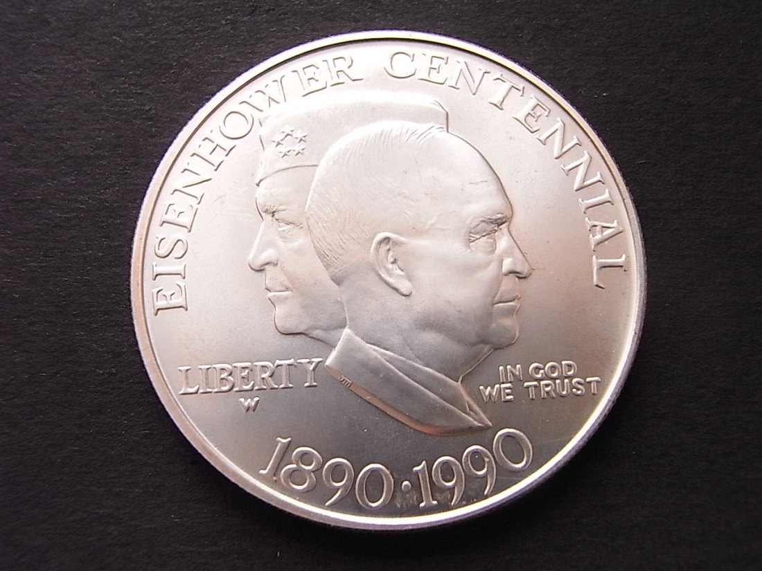  USA 1 Dollar Eisenhower Centennial 1990 Silber stgl   