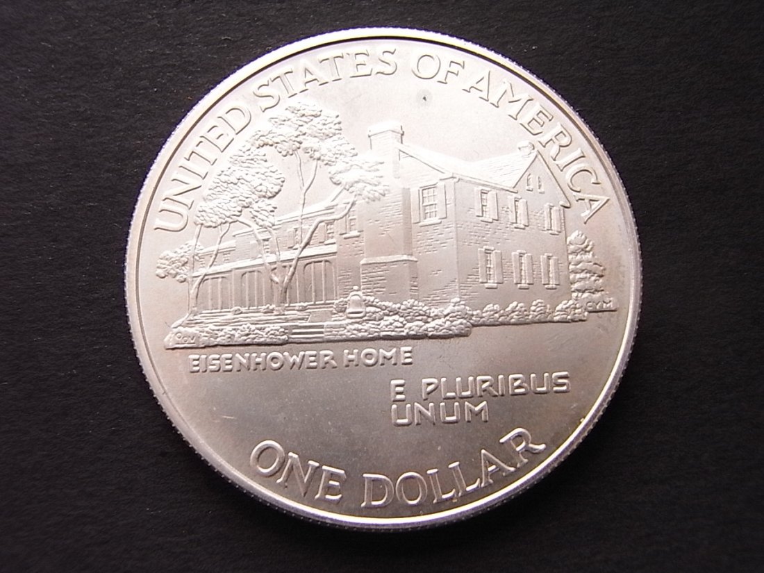  USA 1 Dollar Eisenhower Centennial 1990 Silber stgl   