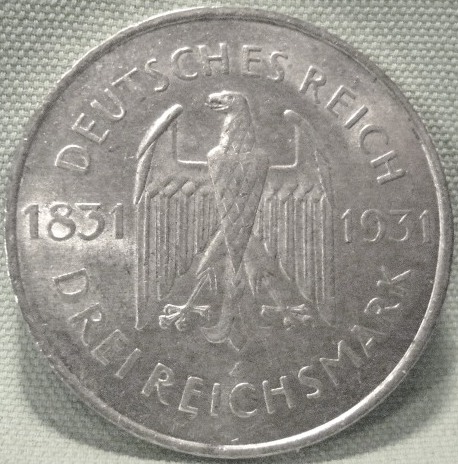  Weimar, 3 Mark 1931 A, Stein, J 348   