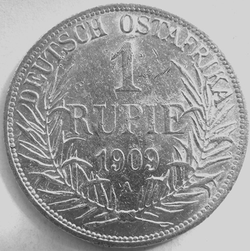  DOA, 1 Rupie 1909 A, J N 722   