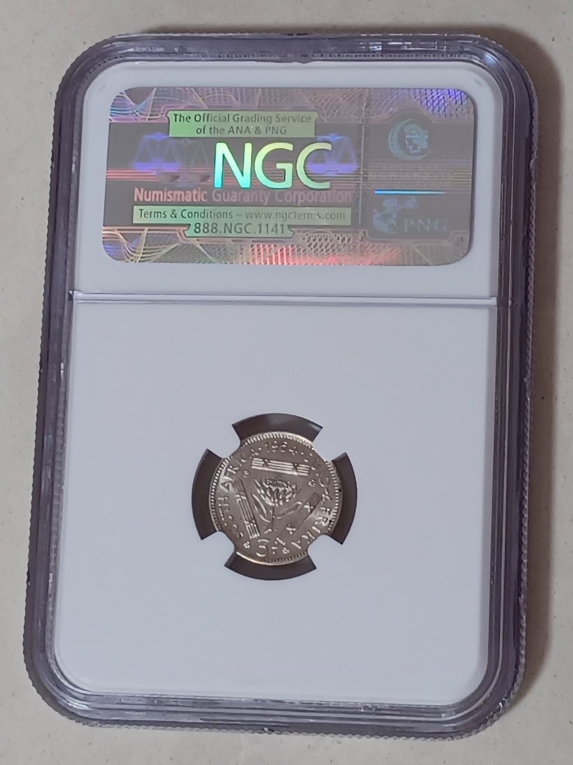  VERY RARE 1954 South Africa PROOF Elizabeth II Three Pence 3P NGC PF65 MINTAGE 3,150 50% Silver   