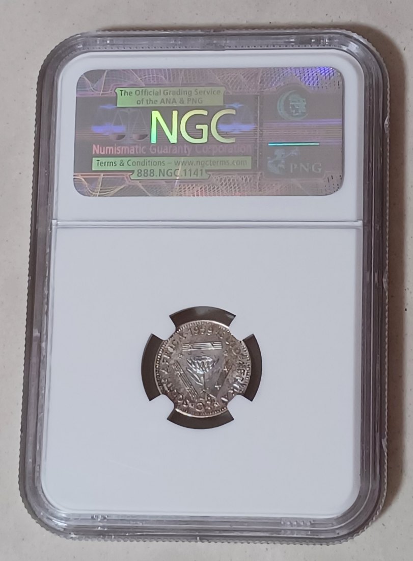  1959 South Africa PROOF Elizabeth II Three Pence 3P NGC PF64 MINTAGE 950 VERY RARE 50% Silver   