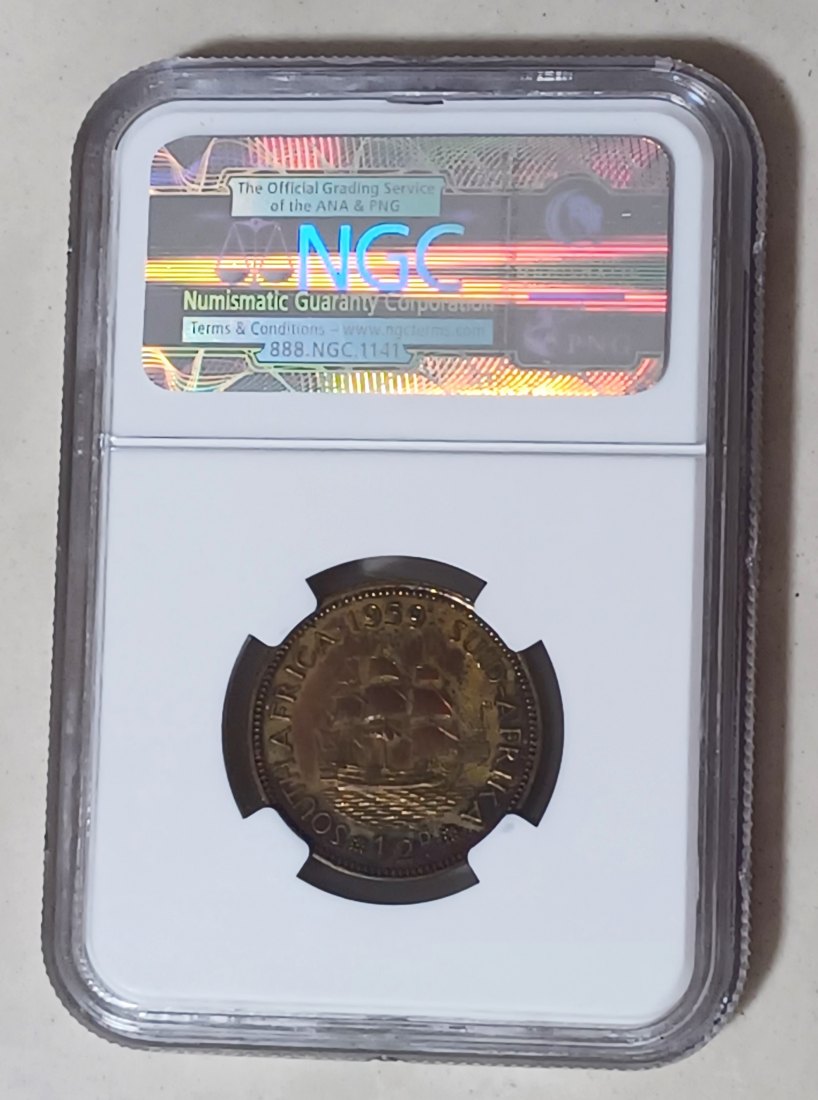  1959 South Africa PROOF Elizabeth II Half Penny 1/2P NGC PF61BN MINTAGE 950 VERY RARE   