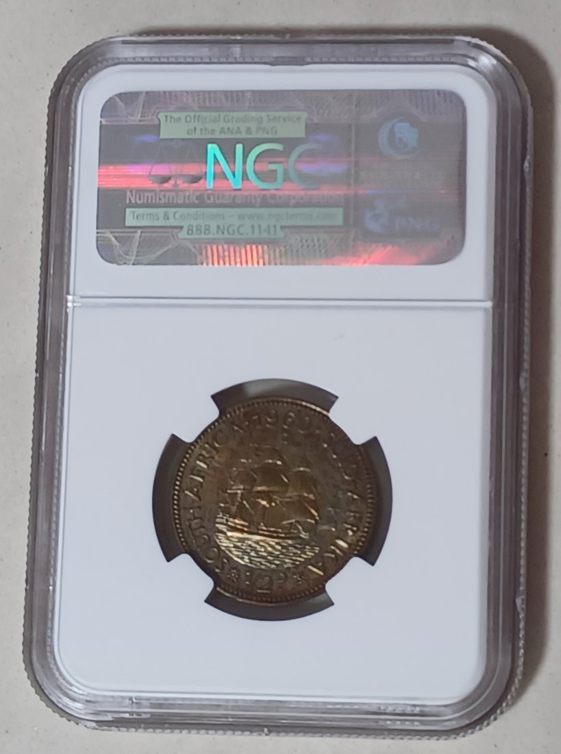  1960 South Africa PROOF Elizabeth II Half Penny 1/2P NGC PF62BN MINTAGE 3,360 VERY RARE   