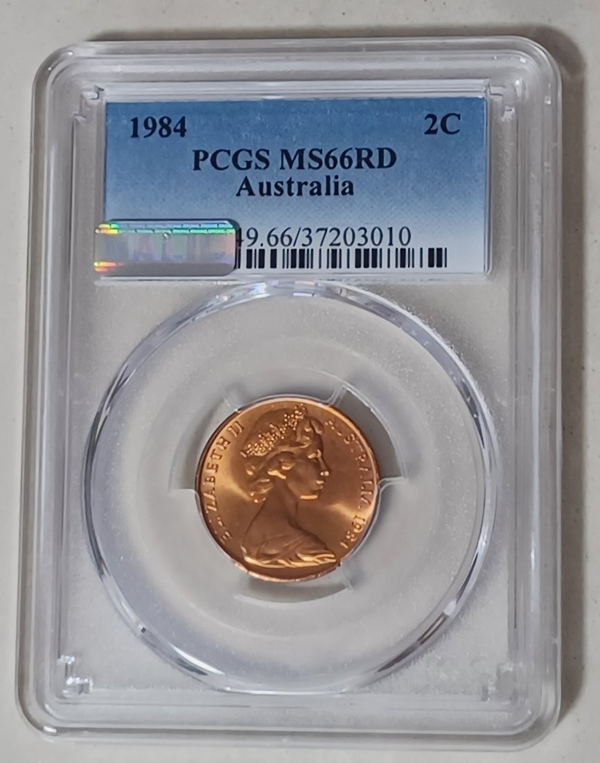 1984 Australia BU UNC Elizabeth II Lizard Two Cent 2c MS66RD 2ND FINEST GRADE