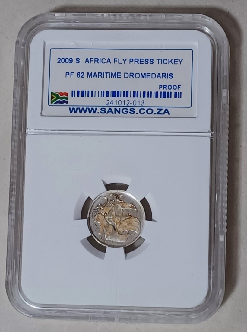 2009 South Africa PROOF Vasco De Gama FLYPRESS Tickey 2.5c SANGS PF62 MINTAGE 500 EXTREMELY RARE