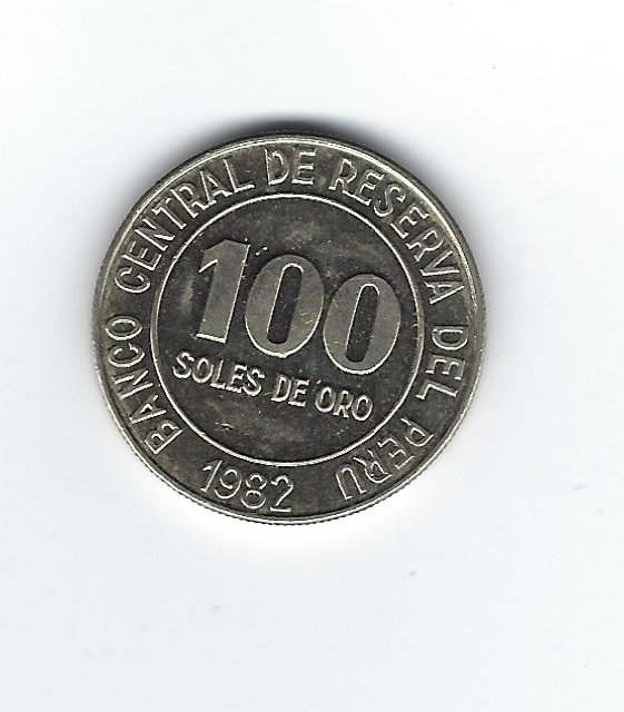  Peru 100 Soles de Oro 1982   