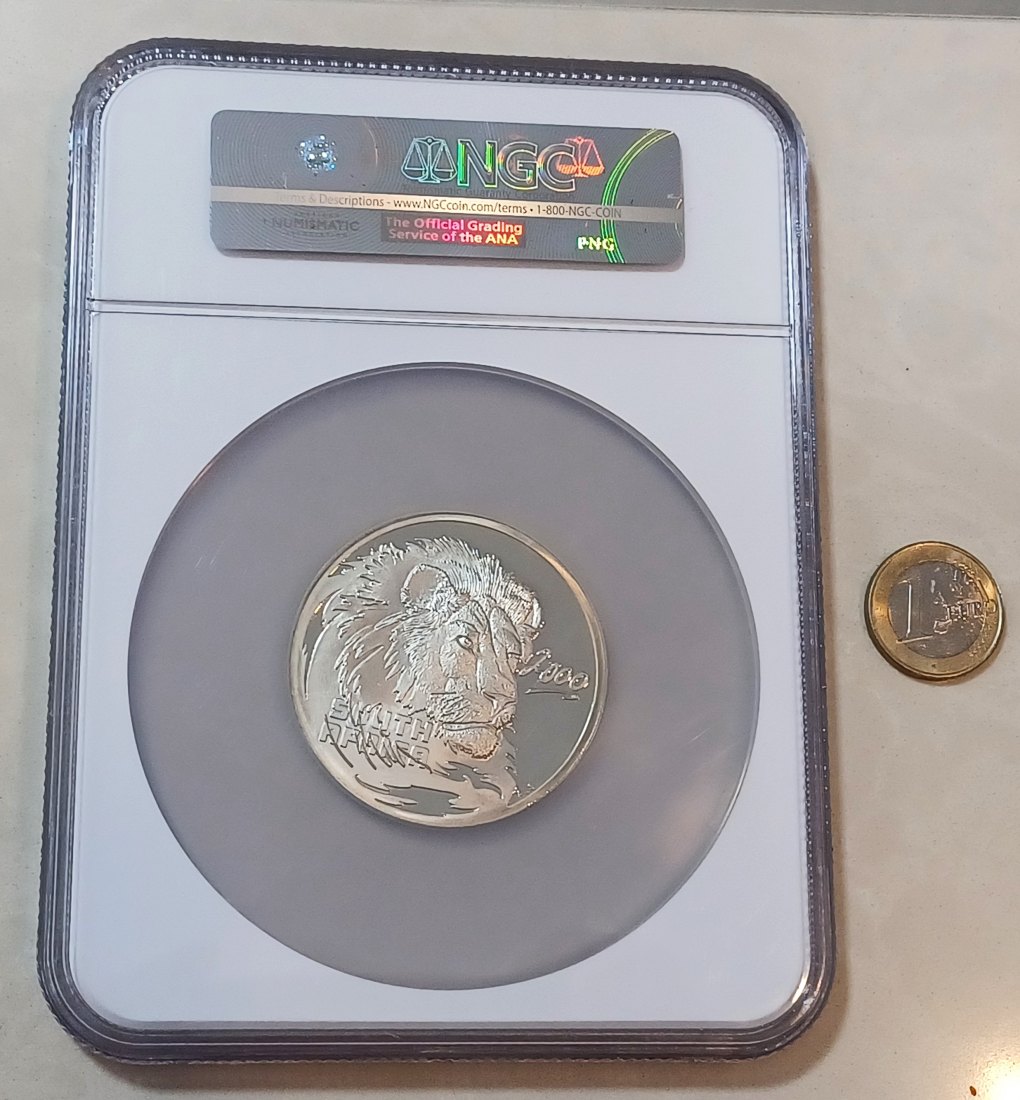  South Africa PROOF Lion Fifty Cent 50c NGC PF69UC Mintage 2,122 TOP POP HIGHEST GRADE XL 50mm   