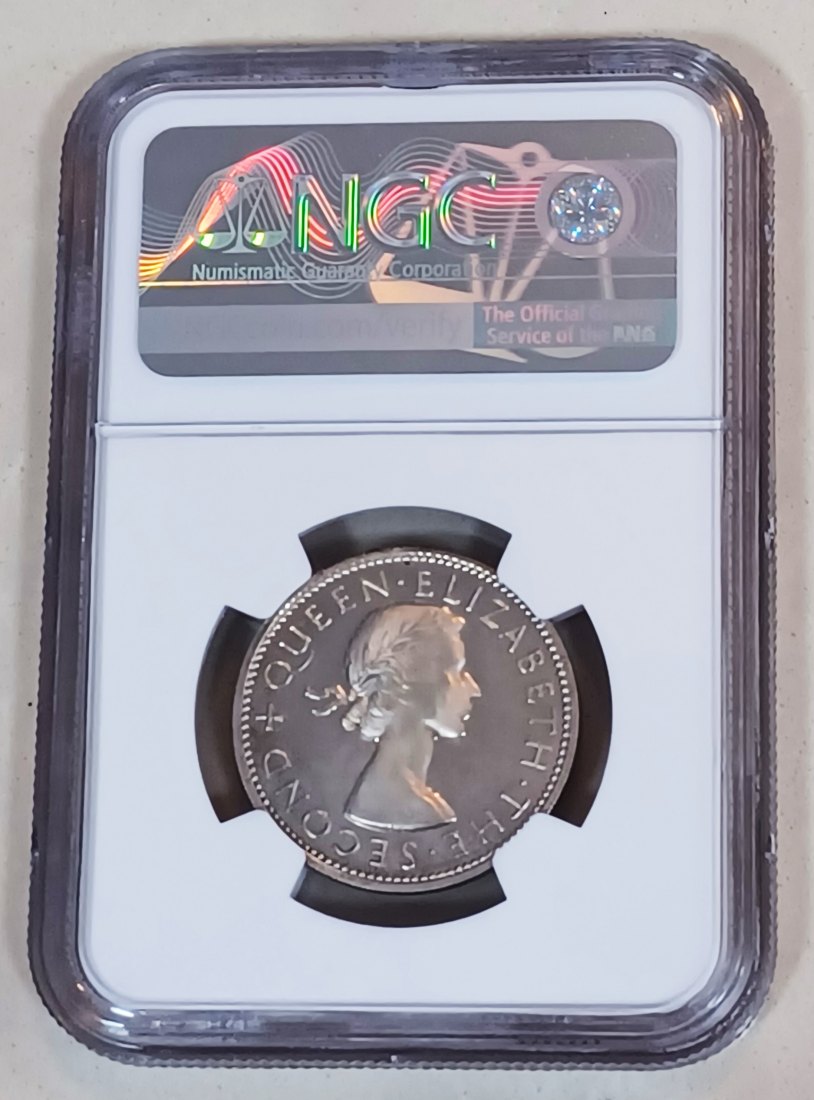 1955 Rhodesia & Nyasaland PROOF Elizabeth II Two Shilling 2S NGC PF65 CAMEO MINTAGE 2,000 VERY RARE   