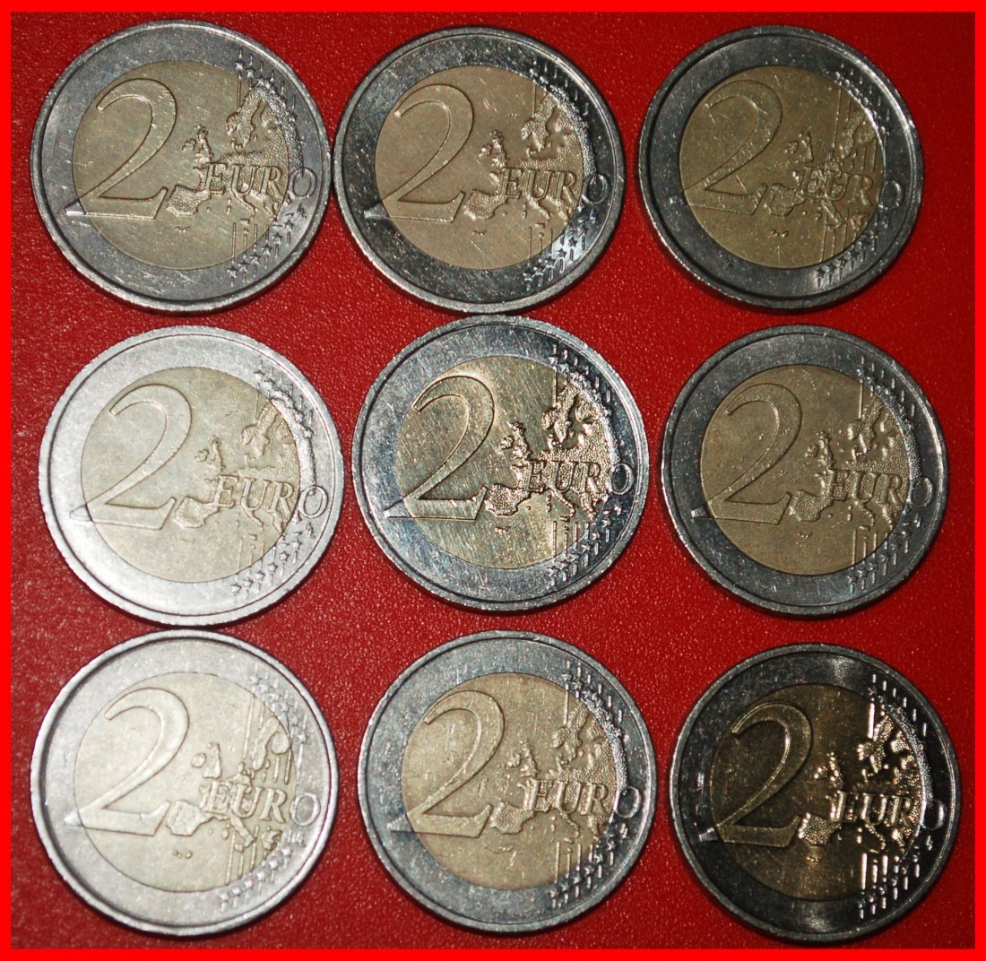  Ⰿ 9 GEDENKMÜNZEN: EUROPÄISCHE UNION ★ 2 EURO VERSCHIEDENE TYPEN 2004-2017! OHNE VORBEHALT!   