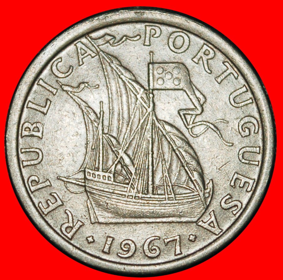 Ⰿ 25 SILVER BEZANTS (1963-1986): PORTUGAL ★ 2.50 ESCUDOS 1967 SHIP! ★LOW START ★ NO RESERVE!