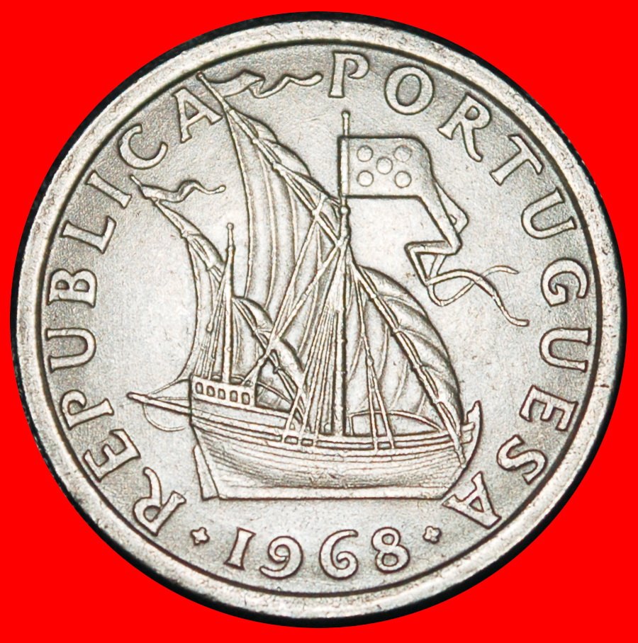 Ⰿ 25 SILVER BEZANTS (1963-1986): PORTUGAL ★ 2.50 ESCUDOS 1968 SHIP! ★LOW START ★ NO RESERVE!