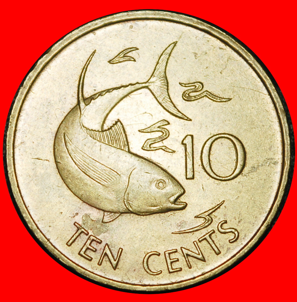 Ⰿ GREAT BRITAIN (1982-2003): SEYCHELLES ★ 10 CENTS 1982 FISH, SHIP AND TURTLE!★LOW START★NO RESERVE!