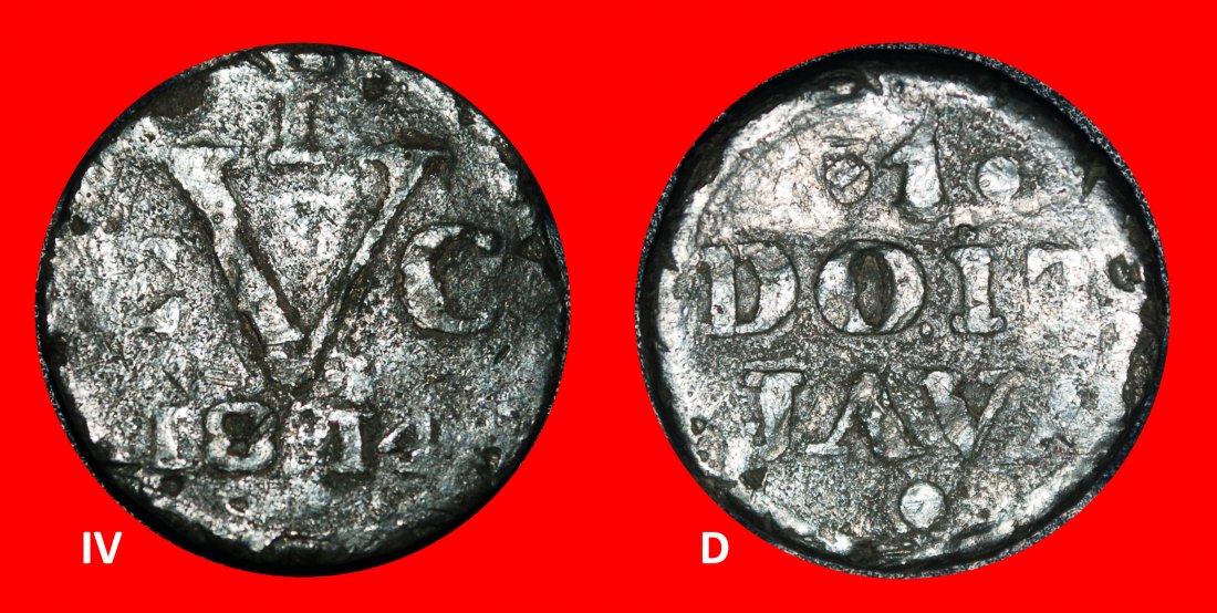  Ⰿ GREAT BRITAIN (1813-1814): JAVA INDONESIA NETHERLANDS EAST INDIES★ DUIT 1814★LOW START★NO RESERVE!   
