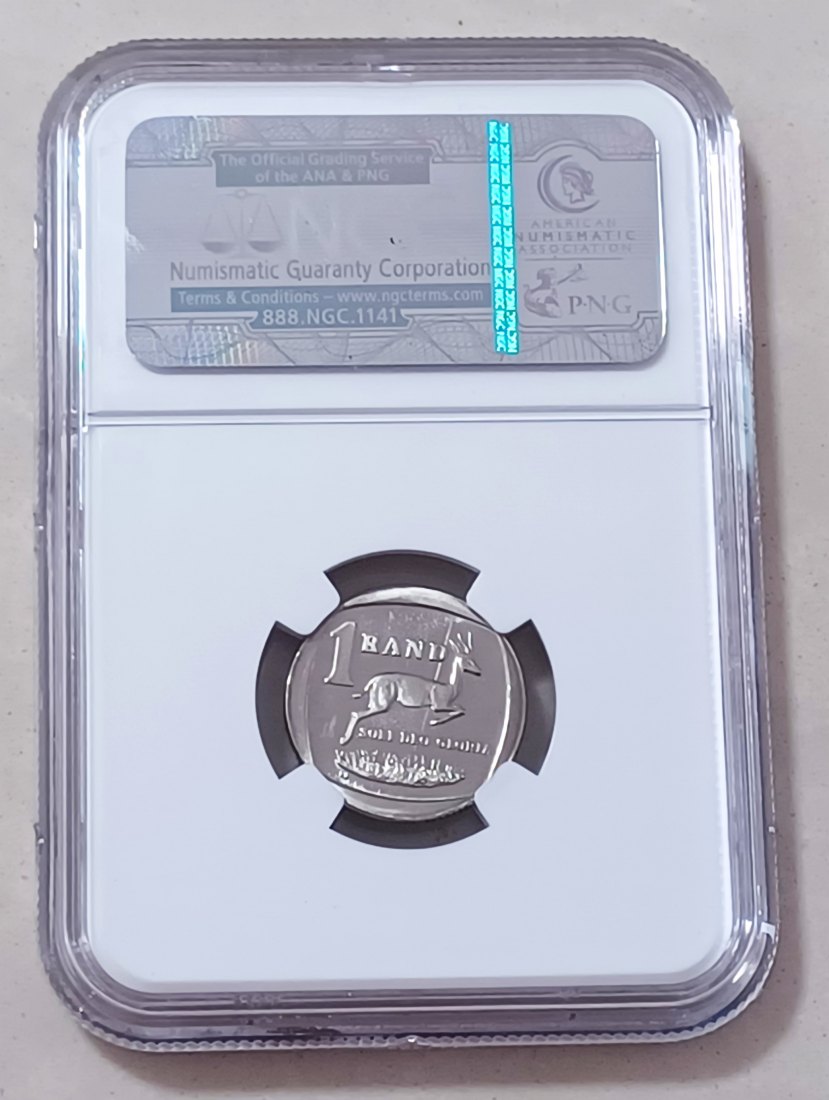  1995 South Africa PROOF Springbok One Rand NGC PF67UC MINTAGE 5,816 VERY RARE   