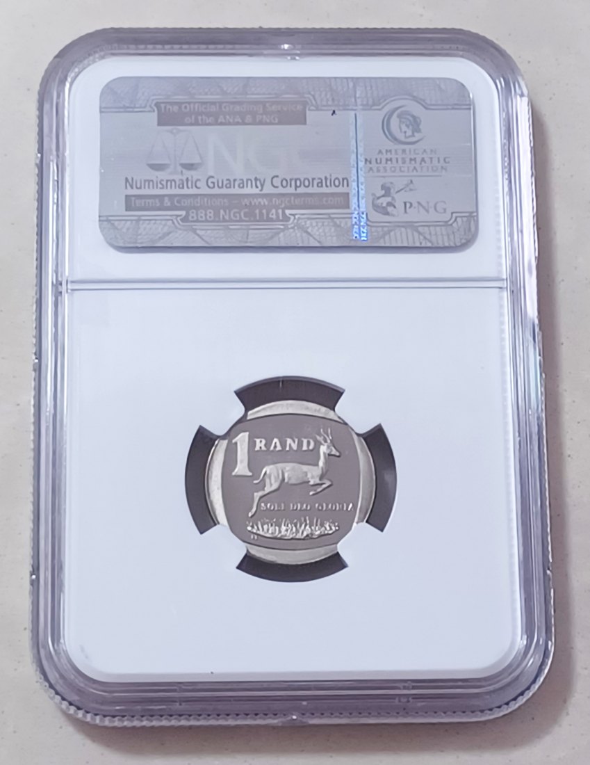  1995 South Africa PROOF Springbok One Rand NGC PF69UC MINTAGE 5,816 TOP POP HIGHEST GRADE VERY RARE   