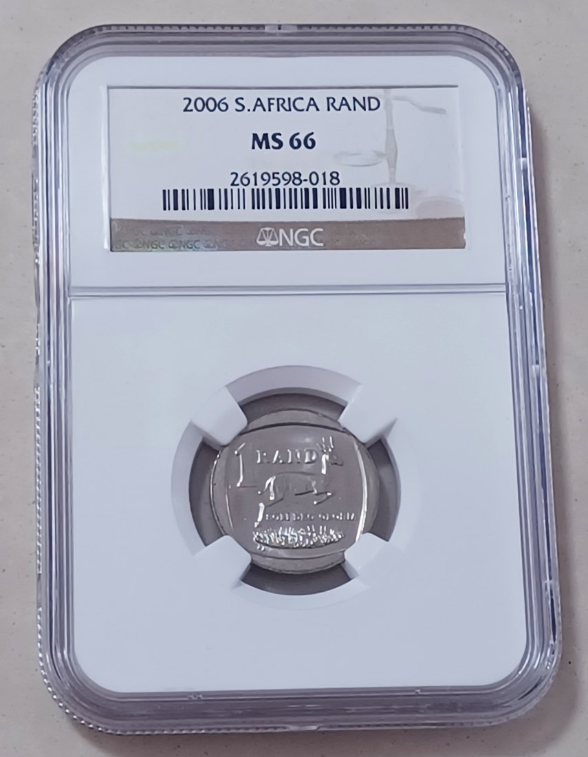 2006 South Africa BU UNC Springbok One Rand NGC MS65 TOP POP Highest Grade Ever by NGC