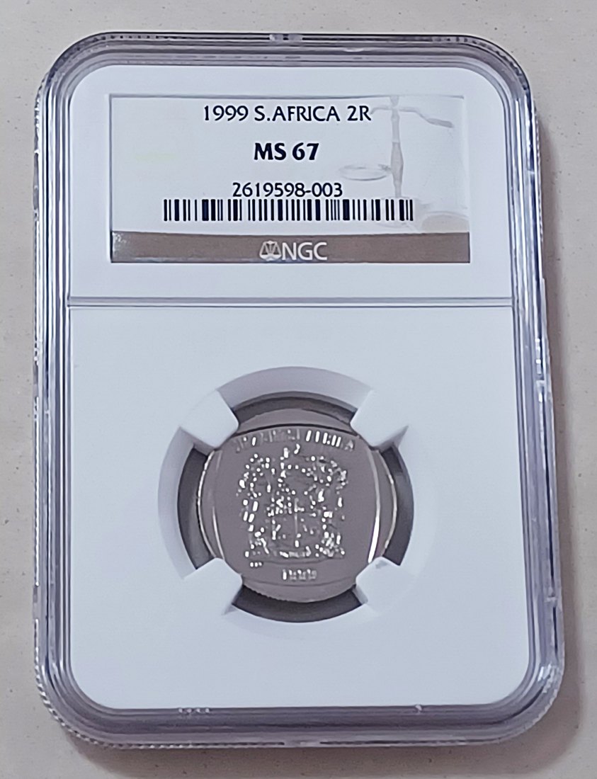 1999 South Africa BU UNC Kudu Two Rand R2 NGC MS67 TOP POP HIGHEST GRADE BY NGC VERY RARE