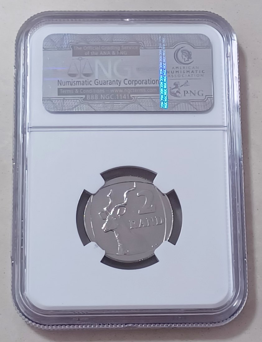  1999 South Africa BU UNC Kudu Two Rand R2 NGC MS67 TOP POP HIGHEST GRADE BY NGC  VERY RARE   