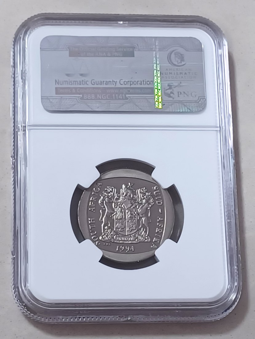  1994 South Africa PROOF Presidential Inauguration NO STEPS Five Rand R5 NGC PF68UC EXTREMELY RARE   