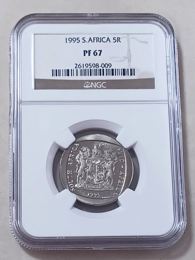 1995 South Africa PROOF Wildebeest Five Rand R5 NGC PF67 2ND HIGHEST Mintage 5,816 VERY RARE