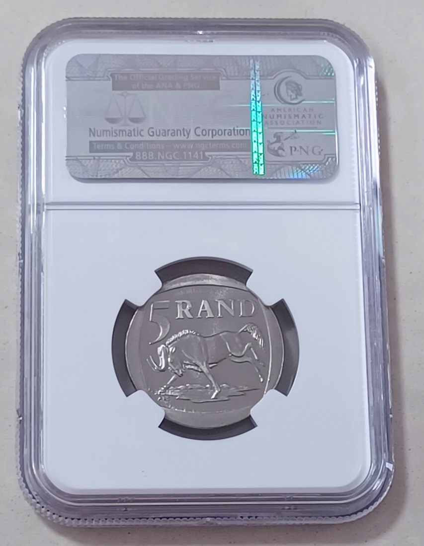  1995 South Africa PROOF Wildebeest Five Rand R5 NGC PF67 2ND HIGHEST Mintage 5,816 VERY RARE   