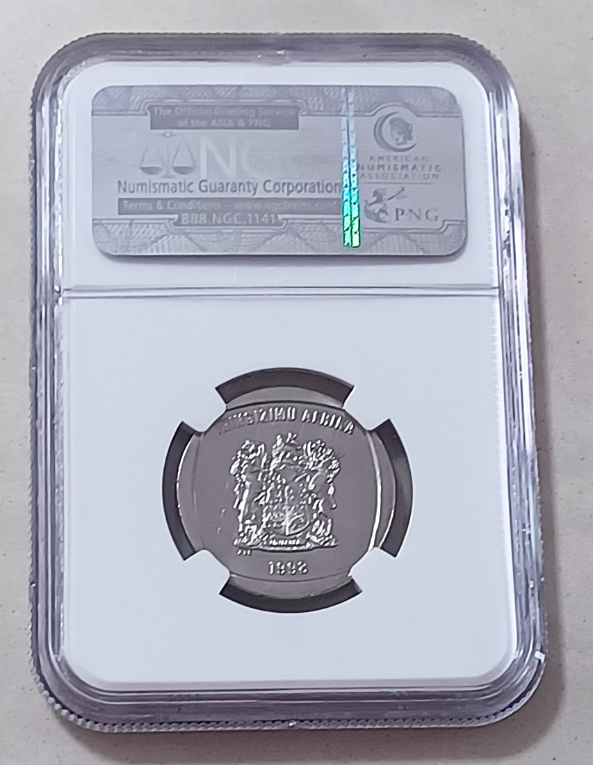  1998 South Africa BU UNC Wildebeest Five Rand R5 NGC MS66 TOP POP Highest Grade by NGC   