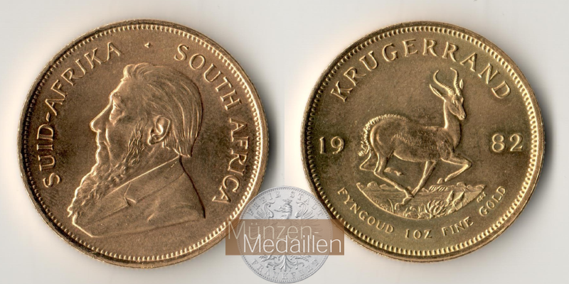 Süd Afrika MM-Frankfurt Feingold: 31,1g Krügerrand 1982 