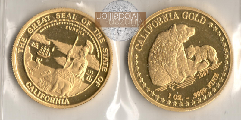  California Gold 1oz 1997 Bear MM-Frankfurt Gewicht: 31,1g   