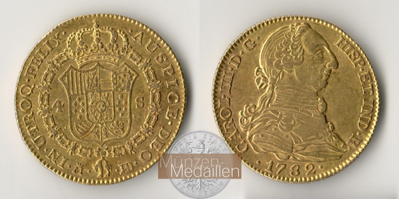 Mexiko MM-Frankfurt  Feingold: 12,19 4 Escudos 1795 
