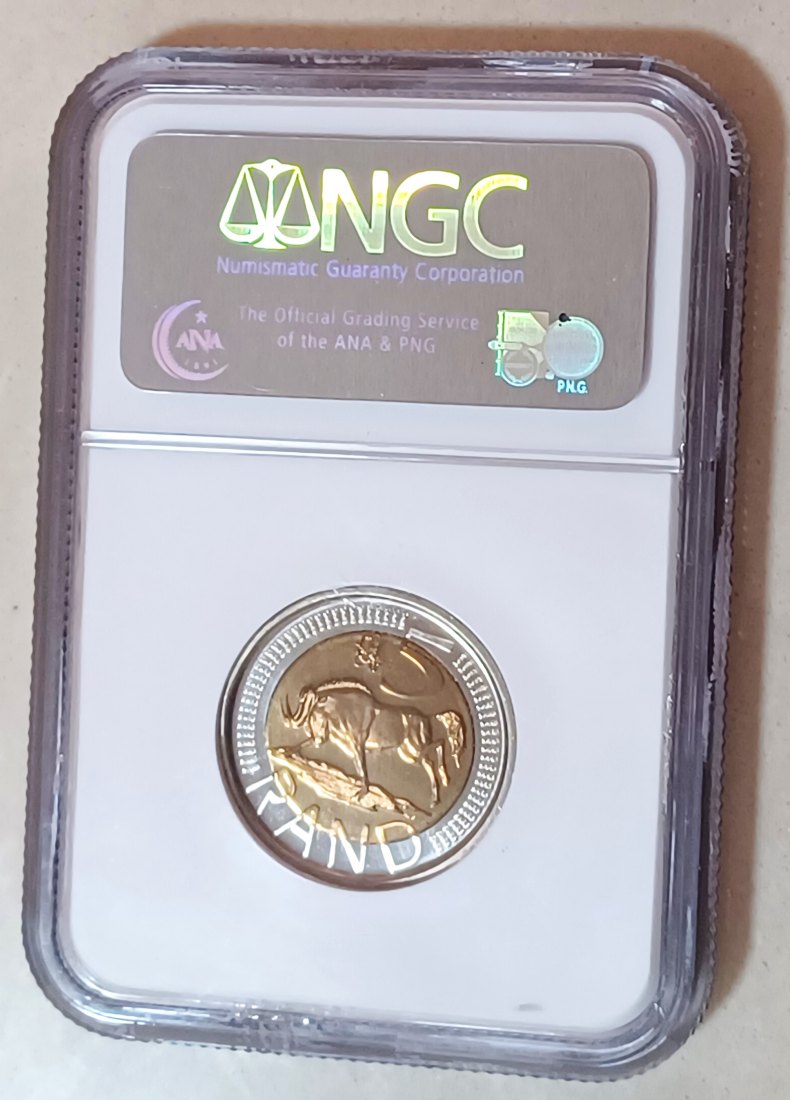  2007 South Africa OOM PAUL CW Wildebeest Five Rand R5 NGC MS67 MINTAGE 2,354 RARE 2ND HIGHEST BY NGC   