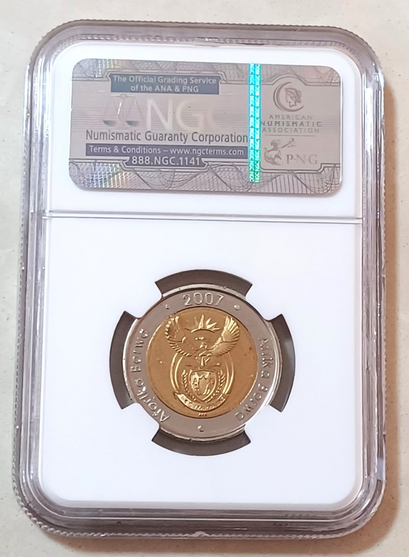  2007 South Africa PROOFLIKE OOM PAUL CW Wildebeest Five Rand R5 NGC PL66 MINTAGE 1,280 VERY RARE   