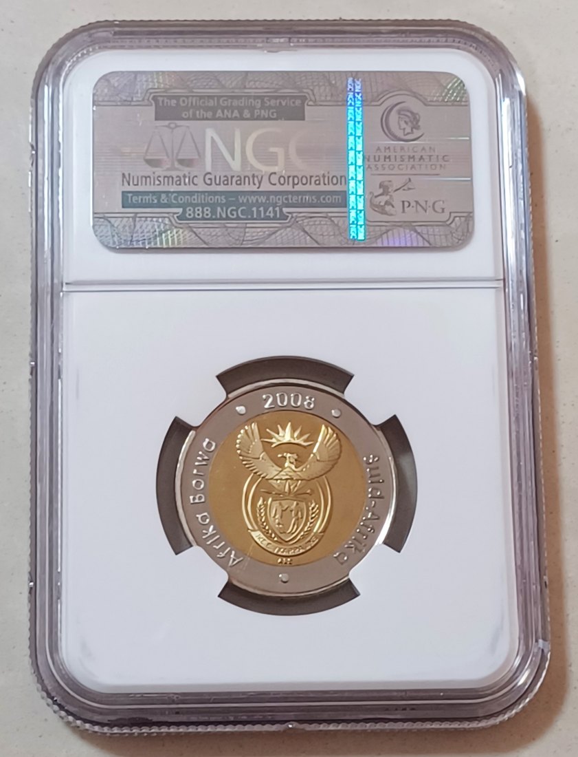  2008 South Africa PROOF Nelson Mandela 90th Five Rand R5 NGC PF69UC 2ND HIGHEST MINTAGE 5,000 RARE   