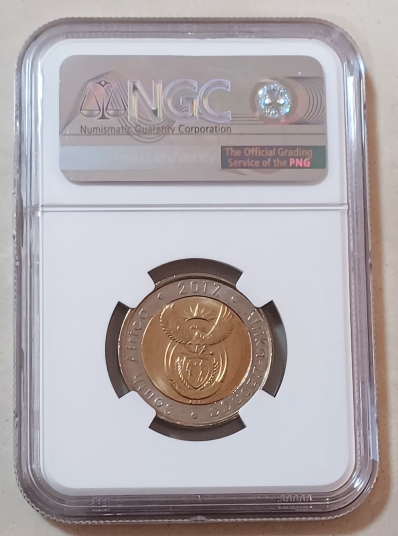  2017 South Africa PROOFLIKE Oliver Tambo 100th Birthday Bimetallic Five Rand R5 NGC MS67PL   