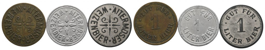  Bayern, Amberg, Altermoser Weizenbier, Biermarken (3 Stück); Menzel 473   