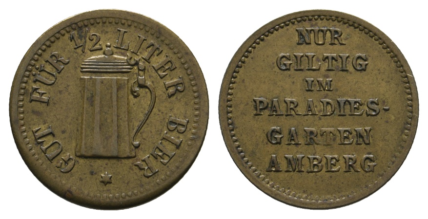  Bayern, Amberg, nur giltig im Paradiesgarten, Biermarke; Menzel 520   