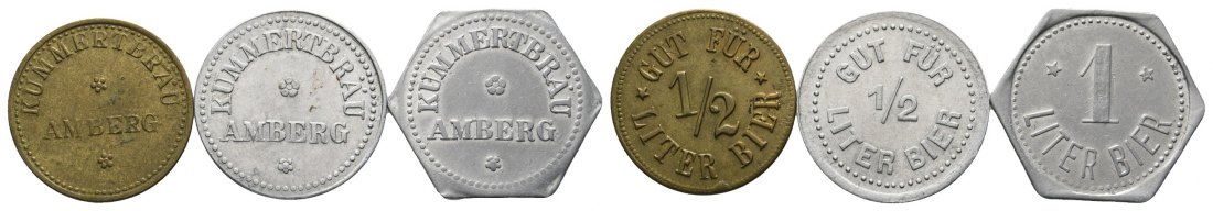  Bayern, Amberg, Kummertbräu, Biermarken (3 Stück); Menzel 511   