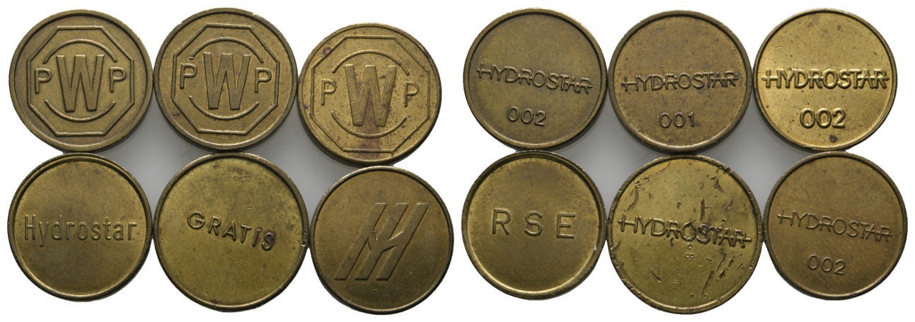  Bayern, Augsburg, Hydrostar, Marken (6 Stück); Menzel -   