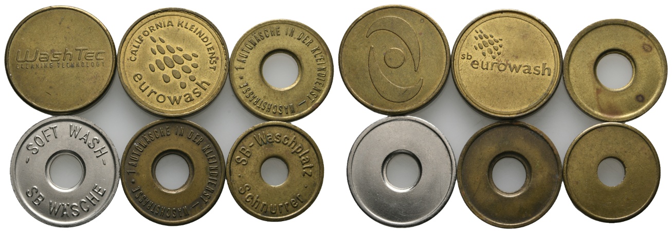  Bayern, Augsburg, Wasch-Marken (6 Stück); Menzel -   