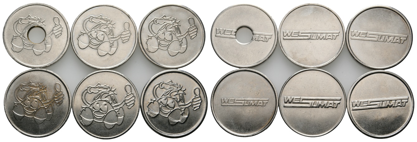  Bayern, Augsburg, Wesumat, Wasch-Marken (6 Stück); Menzel 1095   